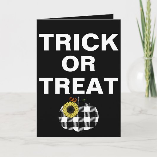 Buffalo Kariert Pumpkin mit Sonnenblumengrüßkarte Karte (Vorderseite)