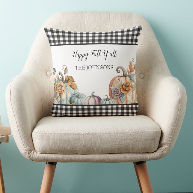 Buffalo Kariert Pumpkins Fall Kissen (Von Creator hochgeladen)