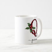 Buffalo Kariert Q Monogram Weihnachtskaffee Tasse (VorderseiteRechts)