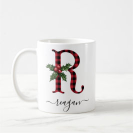 Buffalo Kariert R Monogram Weihnachtskaffee Tasse