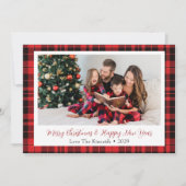 Buffalo Kariert Rectangle Foto Weihnachtsgrüße Feiertagskarte (Vorderseite)