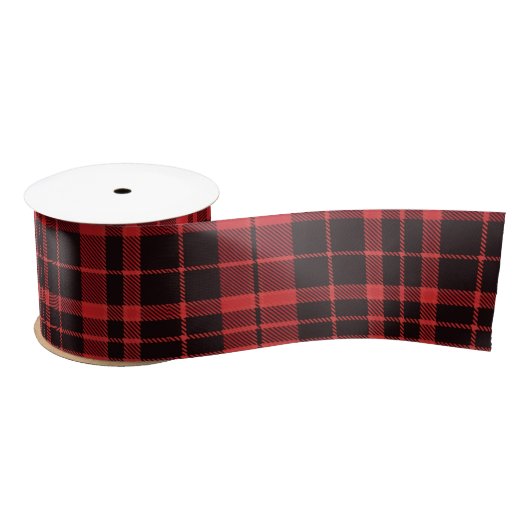 Buffalo Kariert Red and Black Satin Ribbon Satinband (Spule)