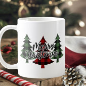 Buffalo Kariert Red and Green Frohe Weihnachten Kaffeetasse