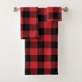 Buffalo Kariert Red/Black Badhandtuch Set (Insitu)