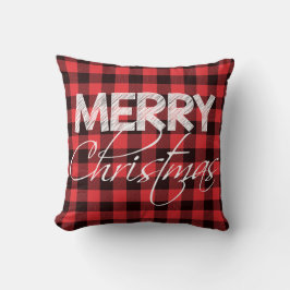 Buffalo Kariert Red Black | Frohe Weihnachten Kissen