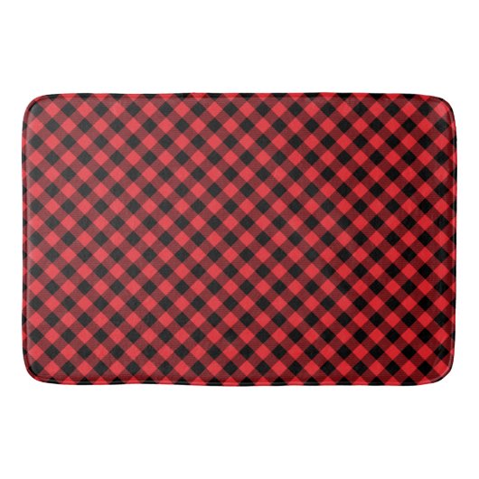 Buffalo Kariert Red Black Karo Badematte (Vorderseite)