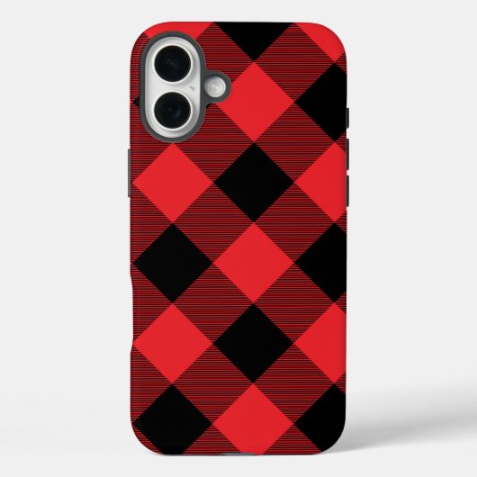 Buffalo Kariert Red Black Karo Case-Mate iPhone Hülle (Rückseite)