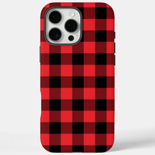 Buffalo Kariert Red Black Karo Case-Mate iPhone Hülle (Rückseite)