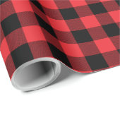 Buffalo Kariert Red Black Karo Geschenkpapier (Rolleneckpunkt)