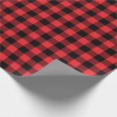 Buffalo Kariert Red Black Karo Geschenkpapier (Ecke)