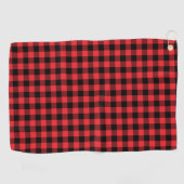 Buffalo Kariert Red Black Karo Golfhandtuch (Horizontal)