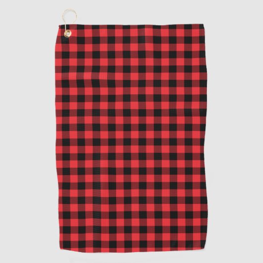 Buffalo Kariert Red Black Karo Golfhandtuch (Vorderseite)