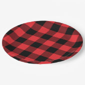 Buffalo Kariert Red Black Karo Pappteller (Schrägansicht)