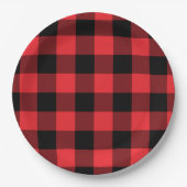 Buffalo Kariert Red Black Karo Pappteller (Vorderseite)