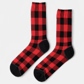 Buffalo Kariert Red Black Karo Socken (Linkes Detail)