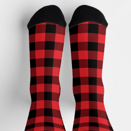 Buffalo Kariert Red Black Karo Socken (Oben)