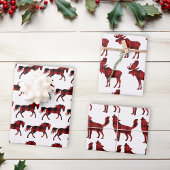 Buffalo Kariert Red Christmas Animals Lumberjack Geschenkpapier Set