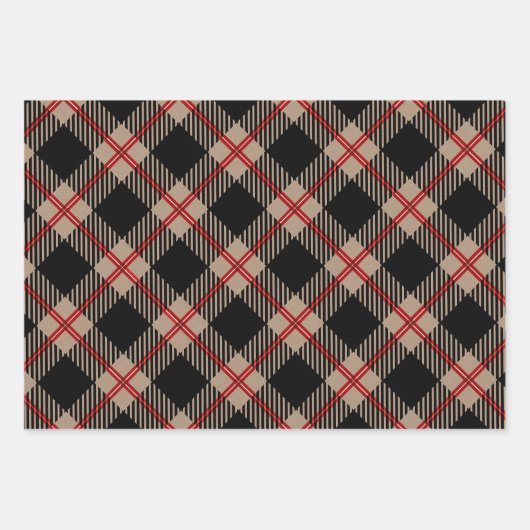 Buffalo Kariert Red Christmas Country Lumberjack Geschenkpapier Set (Vorderseite 2)