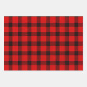 Buffalo Kariert Red Christmas Country Lumberjack Geschenkpapier Set (Vorderseite)