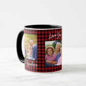 Buffalo Kariert Red Christmas Family Foto Collage Tasse (Vorderseite Links)