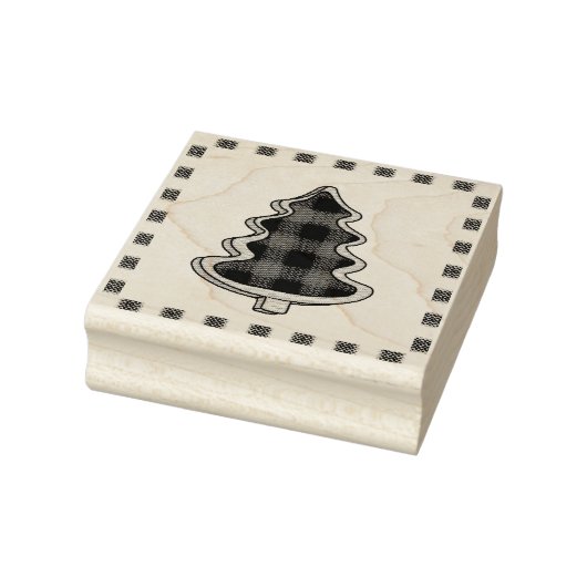 Buffalo Kariert, Red Gingham Weihnachtsbaumen Gummistempel (Stempel)