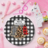 Buffalo Kariert, Red Gingham Weihnachtsbaumen Pappteller (Party)