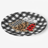 Buffalo Kariert, Red Gingham Weihnachtsbaumen Pappteller (Schrägansicht)