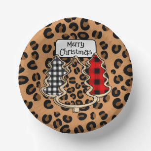 Buffalo Kariert, Red Gingham Weihnachtsbaumen Pappteller