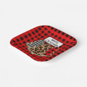Buffalo Kariert, Red Gingham Weihnachtsbaumen Pappteller (Gewinkelt)
