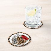 Buffalo Kariert, Red Gingham, Weihnachtsbaumen Runder Pappuntersetzer (Vor Ort)