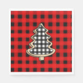 Buffalo Kariert, Red Gingham Weihnachtsbaumen Serviette (Vorderseite)