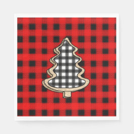 Buffalo Kariert, Red Gingham Weihnachtsbaumen Serviette