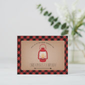 Buffalo Kariert Red Lantern Camping Geburtstag Einladungspostkarte (Stehend Vorderseite)