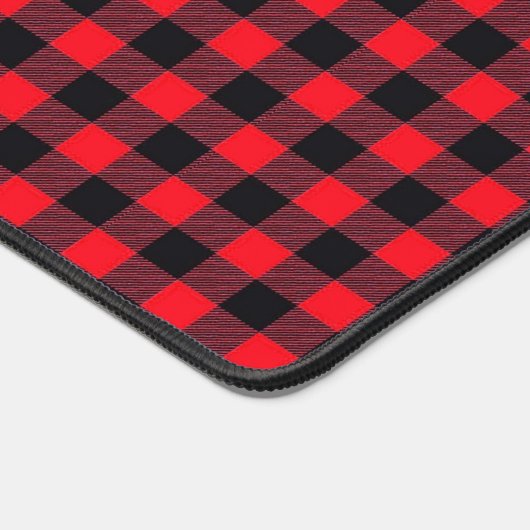 Buffalo Kariert Red Lumberjack Muster Mit Monogram Schreibtischunterlage (Ecke)