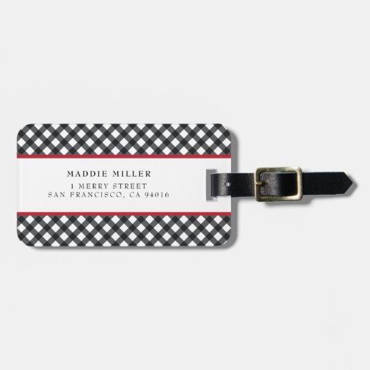 Buffalo Kariert Red Schwarz-weiß Classic Gepäckanh Gepäckanhänger (Vorderseite horizontal)