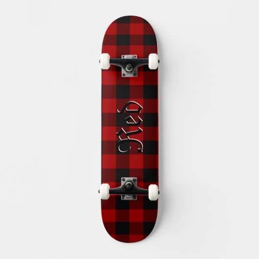 Buffalo Kariert Red Tartan Scottish Kariert Patter Skateboard (Vorderseite)