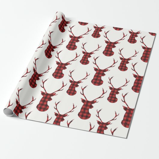 Buffalo Kariert Reindeer Geschenkpapier (Ungerollt)