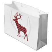 Buffalo Kariert Reindeer Große Geschenktüte (Rückseite Schrägansicht)