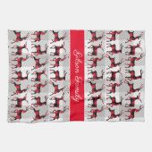 Buffalo Kariert Reindeers auf Gray Buffalo Kariert Geschirrtuch (Horizontal)