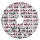 Buffalo Kariert Reindeers auf Gray Buffalo Kariert Polyester Weihnachtsbaumdecke (Vorderseite)