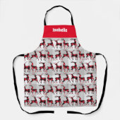 Buffalo Kariert Rentier in grauschwarzem Design Schürze (Vorderseite)