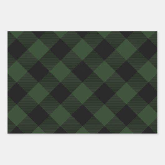 Buffalo Kariert Rob Roy Karo Grünes Kariertes Must Geschenkpapier Set (Vorderseite)