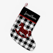 Buffalo Kariert Rocking Horst Weihnachten Strumpf Kleiner Weihnachtsstrumpf (Vorderansicht (hängend))
