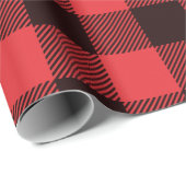 Buffalo Kariert Rot und Schwarz Geschenkpapier (Rolleneckpunkt)