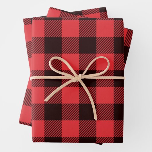 Buffalo Kariert Rot und Schwarz Geschenkpapier Set (Beispiel)