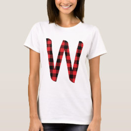 Buffalo Kariert rot und schwarz Letter W Monogram T-Shirt
