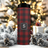 Buffalo Kariert Rot und Schwarz Lumberjack Mit Mon Thermosbecher