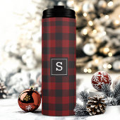 Buffalo Kariert Rot und Schwarz Lumberjack Mit Mon Thermosbecher