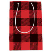 Buffalo Kariert Rot und Schwarz Mittlere Geschenktüte (Vorderseite)