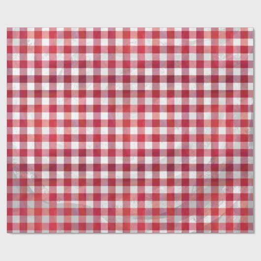 Buffalo Kariert Rot und Weiß Geschenkpapier (Flach)